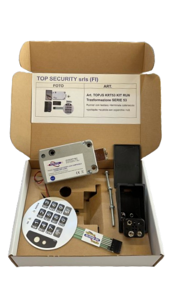 TOPJS KRT53 KIT RUN- Trasformazione SERIE 53 Runner con tastiera+ terminale catenaccio+ portapile+ scatola con coperchio+ viti